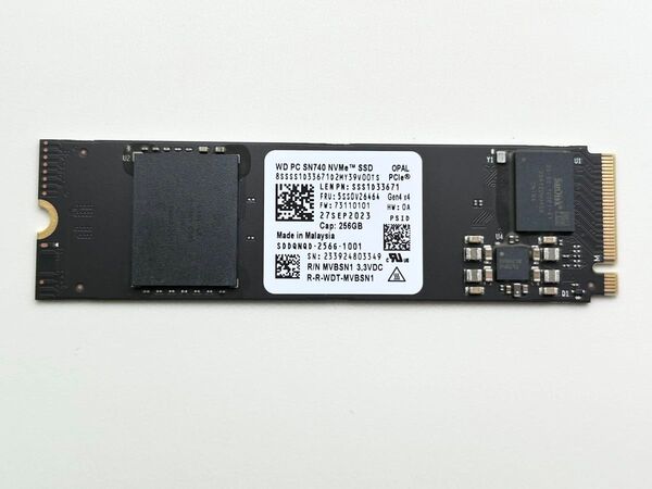 WD PC SN740 NVMe SSD 256GB PCIe Gen4 M.2 2280 SDDQNQD 未使用に近い