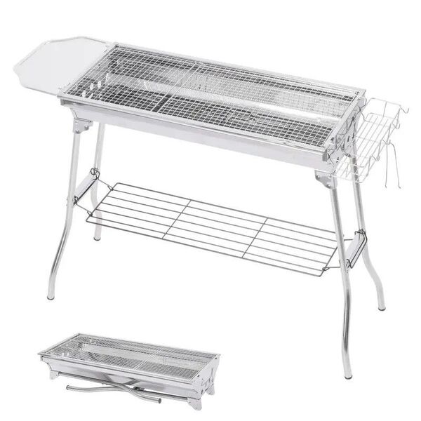 ★☆BBQ バーベキューグリル コンロ ステンレス 折りたたみ 大型 大人数