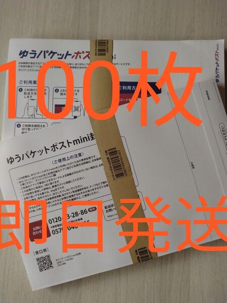 ゆうパケットポストmini専用封筒100枚 即日発送