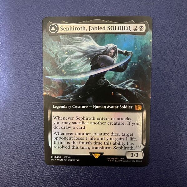 威名のソルジャー、セフィロス/片翼の天使、セフィロス 英語foil 拡張アート MTG ファイナルファンタジー