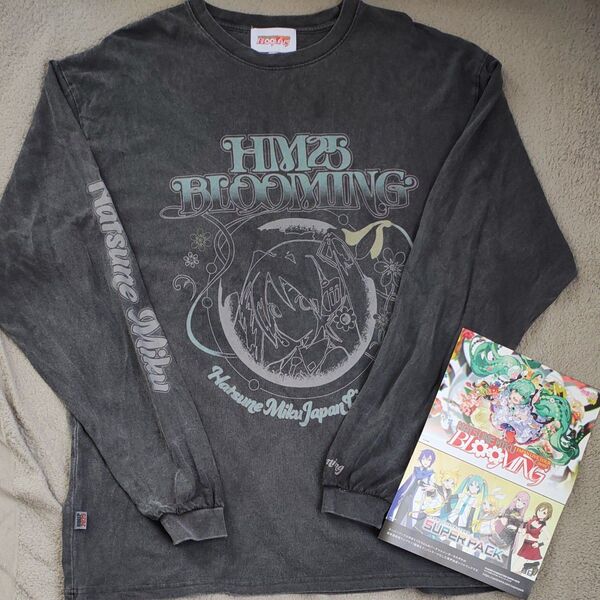 初音ミク blooming 長袖Tシャツ ロンT 長袖 黒