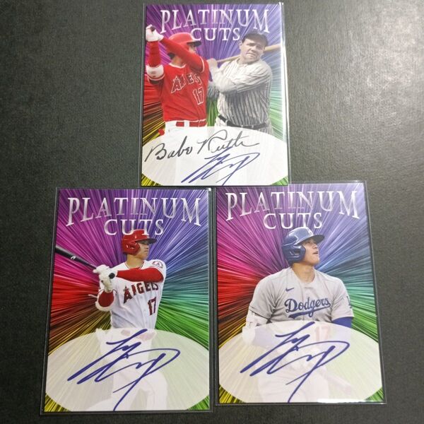 大谷翔平 Platinum Cuts プリントサインカード3枚セット ☆ベーブ・ルース 1000枚限定