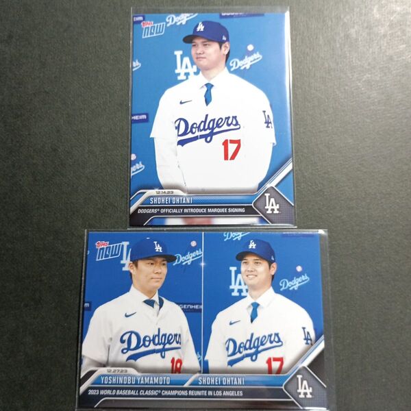 大谷翔平・山本由伸 2023 Topps Now ドジャース入団会見2枚セット