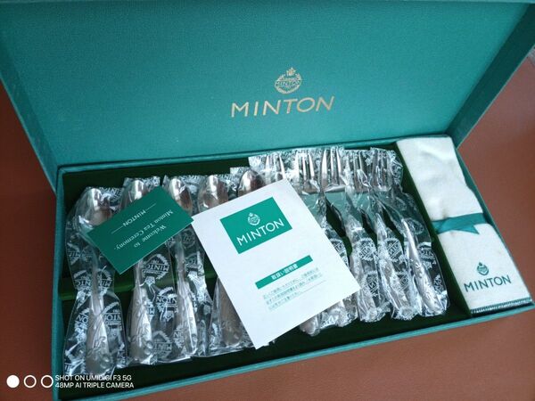 MINTON ミントン ヴィクトリアストロベリーホワイト VS203 ティースプーン フォーク 10本セット 【未使用倉庫保管品】