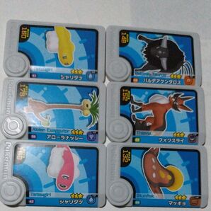 ポケモンメザスタ タグ 6枚セット まとめ売り シャリタツの赤と黄色、アローラナッシー、パルデアケンタロス、フォクスライ、マッギョ