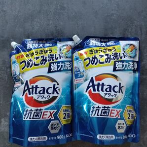 Attack 抗菌EX つめかえ用 超特大 900g 2個セット+ヘアゴム茶3個