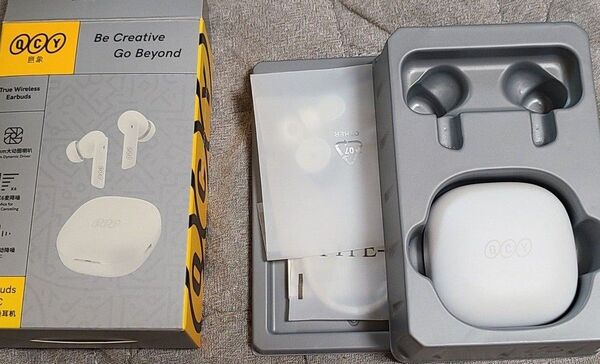【中古】QCY Melobudz ANC HT05 ワイヤレスイヤホン 白 箱、説明書、付属品完備