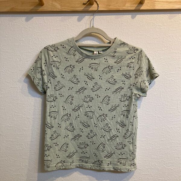 Samansa Mos2 Lagom キッズ 半袖Tシャツ 120cm グリーン恐竜柄