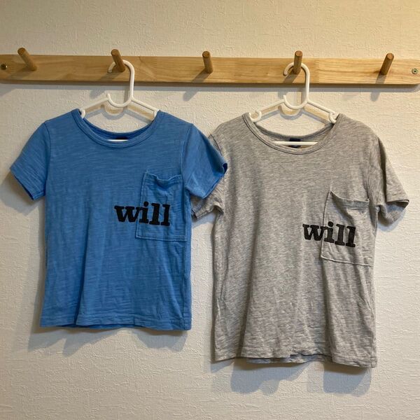 ASAP by in my place キッズ 半袖Tシャツ 100cmブルー 120cmグレー 2枚セット