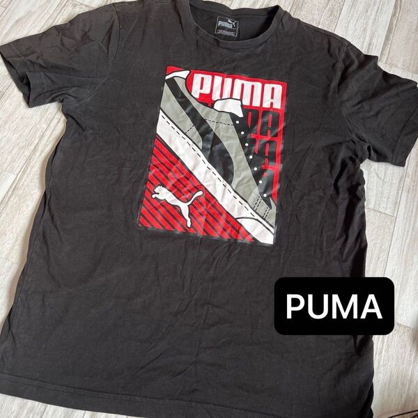 PUMA プーマ Tシャツ 黒 メンズ ロゴ 半袖