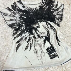 平成 y2k グラフィック パンツ ロック お兄系 ストーン ラメ 半袖Tシャツ