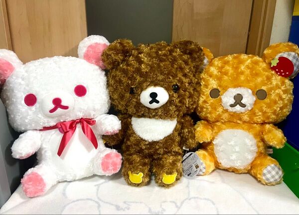 ぬいぐるみ リラックマ コリラックマ ローズチェック パリのいちご ホワイトローズ ローズボア チャイロイコグマ ぬいぐるみXL