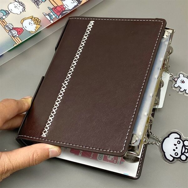 おすすめ!ミニ6 pocket A7 システム手帳カバー ブラウン