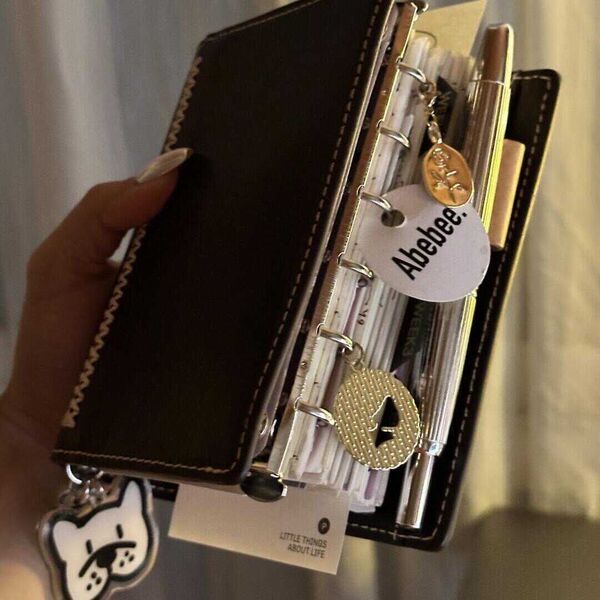 おすすめ!ミニ6 pocket A7 システム手帳カバー all in one ブラウン