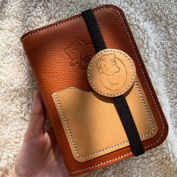 おすすめ!ミニ6 pocket A7 サイズ システム手帳カバー all in one 2つの金属リング HY2