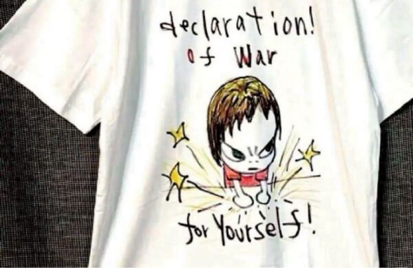 奈良美智 高品質コットンスパンデックス ストレッチTシャツ XL サイズ ホワイト 白 Tシャツ
