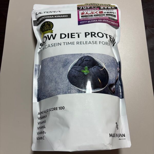 ULTORA ウルトラ スローダイエット プロテイン 黒ゴマきなこ風味1kg