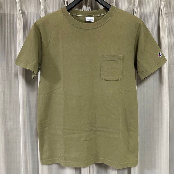 Champion チャンピオン ポケット Tシャツ カーキ メンズM
