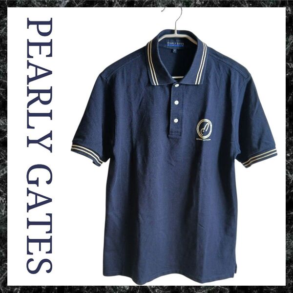 PEARLY GATES パーリーゲイツ ポロシャツ メンズ ブランド シャツ 半袖シャツ 紺 ネイビー ゴルフウエア GOLF