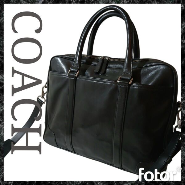 COACH コーチ バッグ メンズ レディース ブランド ビジネスバッグ レザー ブリーフケース 黒 ブラック 紳士鞄 書類鞄