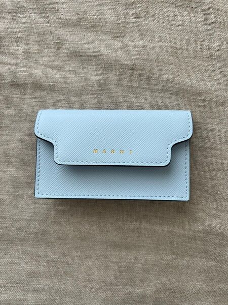 【美品】MARNI マルニ レザー サフィアーノ カードケース 名刺入れ ブルー
