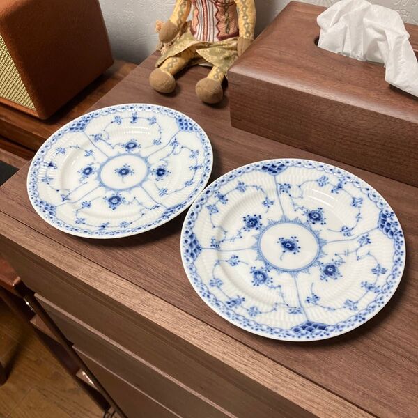 ロイヤルコペンハーゲン ブルーフルーテッド ハーフレース17cm セット ROYAL Copenhagen 皿 プレート