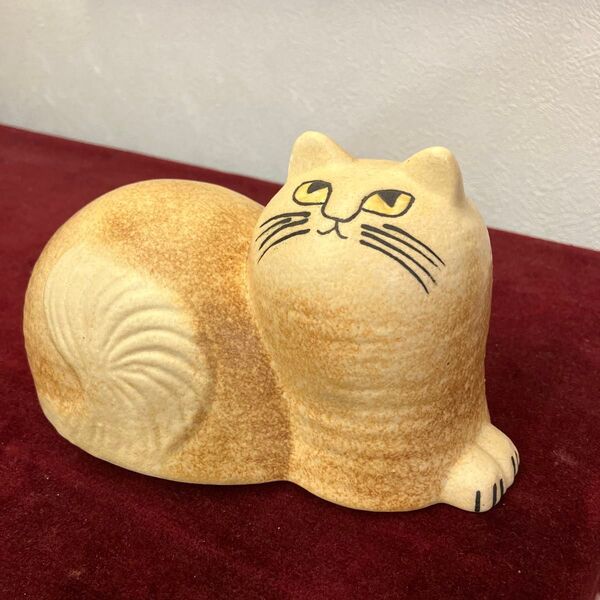 リサラーソン マイ 置物 キャット Maj じゃまをする猫 ブラウン 北欧 インテリア 招き猫