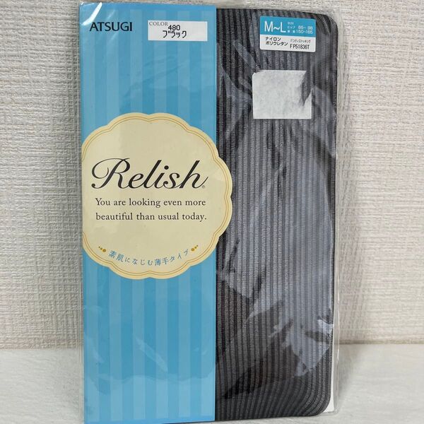 ATSUGI Relish パンティストッキング M〜L ブラック 柄