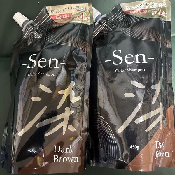 Sen カラーシャンプー ダークブラウン 450g 2個セット
