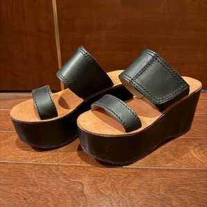 YOSUKEヨースケ★本革レザー厚底プラットフォームボリュームサンダルSサイズ