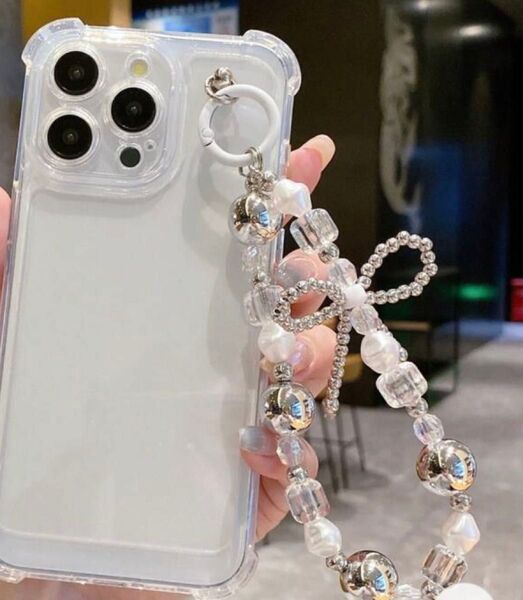 iPhone13 スマホ透明ケース ストラップ付き 落下防止