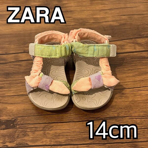 ZARAベビー カラフルフラットサンダル 14cm