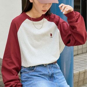 U.S. POLO ASSN.別注ラグラン配色長袖Tシャツ 《男女兼用》M☆新品・未開封☆