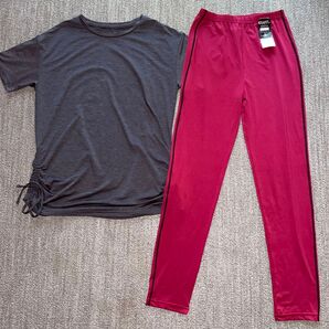 トレーニングウエア フィットネスウェア ヨガ スポーツ コンプレッションインナー 上下セット M 新品未使用