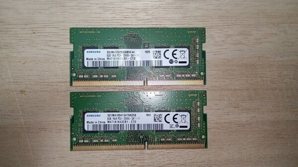 2個◆DDR4 8GB◆SAMSUNG◆DDR4-2666V/PC4-21300◆2枚◆中古