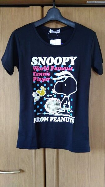 新品未使用 Tシャツ 半袖 PEANUTS スヌーピー SNOOPY M ブラック 黒