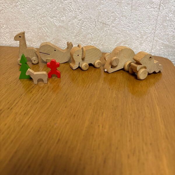 グリコおまけ 木の動物5個ミニ3個セット