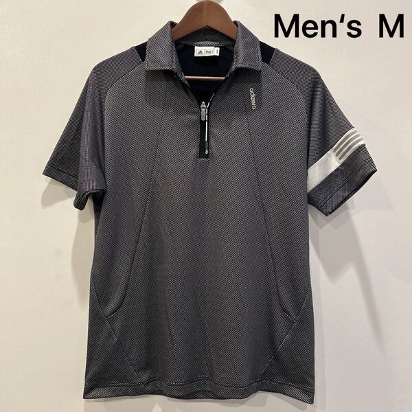 adidas golf adizero 半袖ポロシャツ Mサイズ メンズ ブラック アディダス ゴルフ ポロシャツ