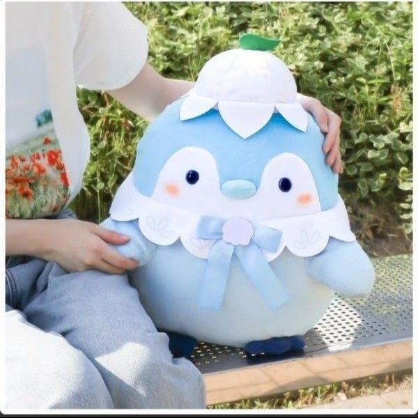 35cm トレバ限定★コウペンちゃん おおきなぬいぐるみ 幸福のすずらん帽子 鈴蘭 ブルー BIG アミューズメント プライズ