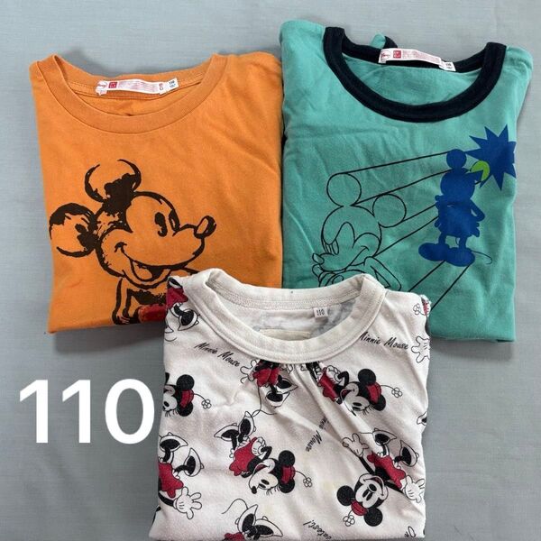 UNIQLO他 ミッキーマウス Tシャツ 3枚セット 110