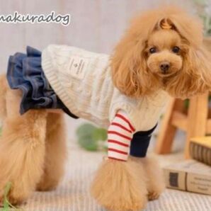 鎌倉dog 犬用セーター ケーブルニット オフホワイト