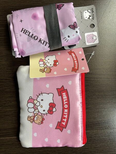 新品 ハローキティ エコバッグ ティッシュポーチ サンリオキャラクターズ