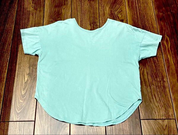 AZUL 半袖カットソー ゆったりサイズ 2way Tシャツ トップス 半袖 無地 ラウンドネック アズール 体型カバー