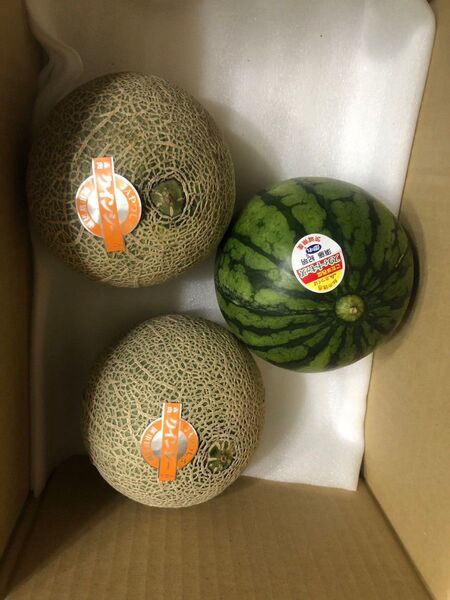 609.早勝ちお買い得数量限定小玉すいか1玉+赤肉小玉メロン2玉入り