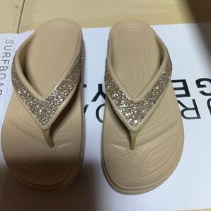 クロックス トング サンダル ラメ w7 ヒール 4センチ