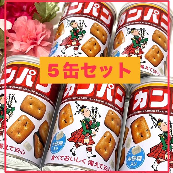 三立製菓 カンパン 缶入り(100g)5缶セット 非常食 長期保存 備蓄 おやつ