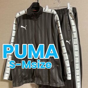 203 PUMA プーマ ジャージ上下 メンズ S-M ブラウン バックプリント セットアップ