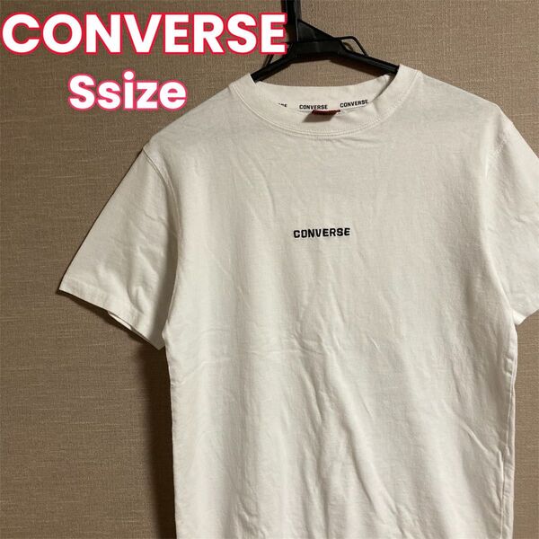 211 CONVERSE コンバース Tシャツ レディース S ホワイト クルーネック ビッグロゴプリント 半袖 コットン