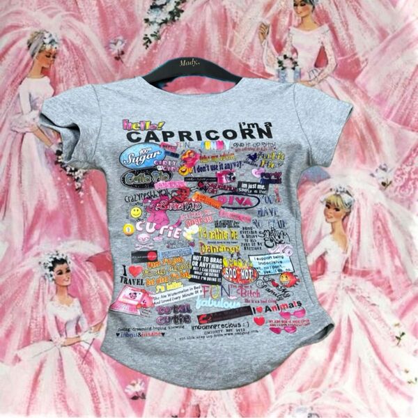 グレー レディース Tシャツ カットソー ピチT y2k 90s 古着 プリント 半袖
