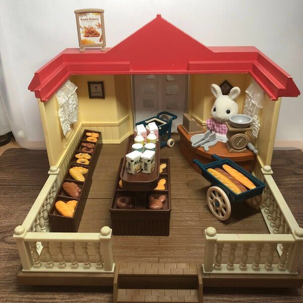 ミニチュア パン屋さん シルバニアサイズ テラスのすてきなお家 シルバニアファミリー 白うさぎのお母さん
